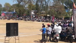 Entered the cricket fans watch the match