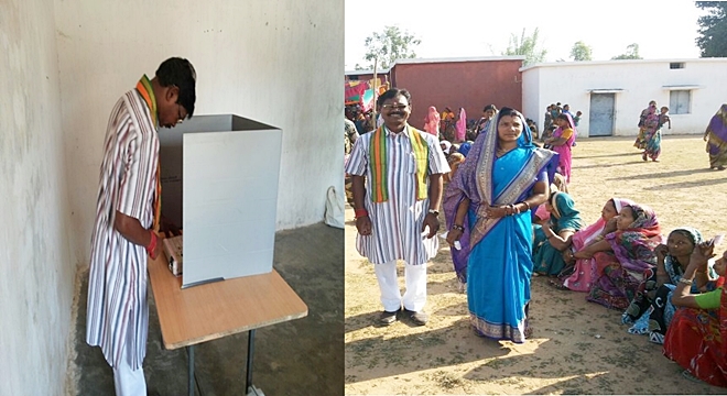 BJP candidate voting in surguja