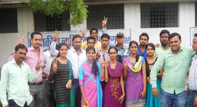 Student union elections 2014 Chirmiri, चिरमिरी के लाहिडि कालेज मे छात्र संघ चुनाव