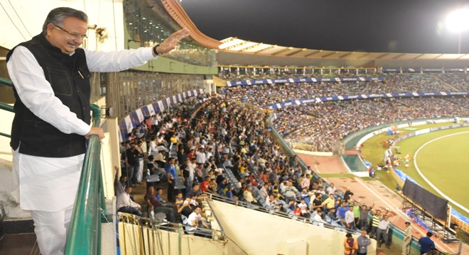 Chief Minister Dr. Raman Singh in Shaheed Virnarayn Singh International Cricket Stadium
