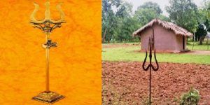 Indian farmers bury trident under ground here