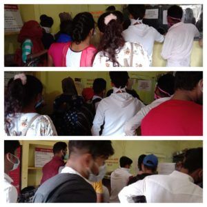 The students who reached the post office to submit the answer book, the Kovid rules were overcrowded, who was responsible for this?